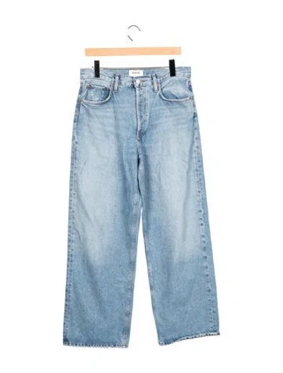 Pre-owned Agolde High-rise Wide Leg Jeans In Blue
