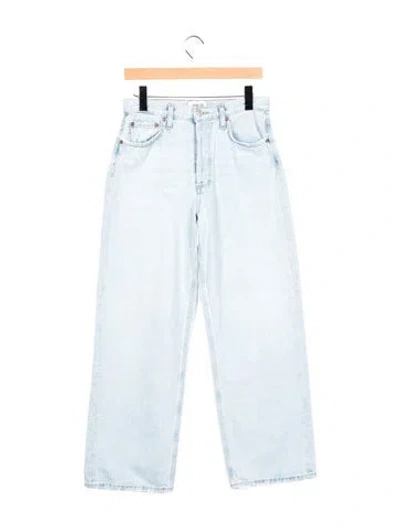 Pre-owned Agolde High-rise Wide Leg Jeans In Blue