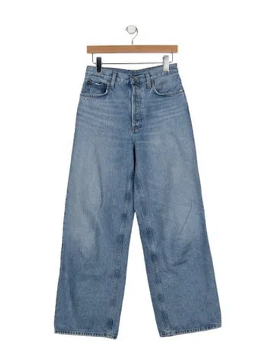 Pre-owned Agolde High-rise Wide Leg Jeans In Blue