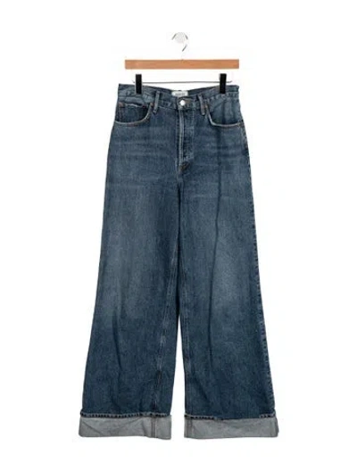 Pre-owned Agolde High-rise Wide Leg Jeans In Blue