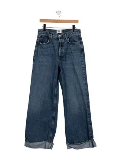 Pre-owned Agolde High-rise Wide Leg Jeans In Blue