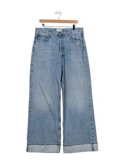 Pre-owned Agolde High-rise Wide Leg Jeans In Blue