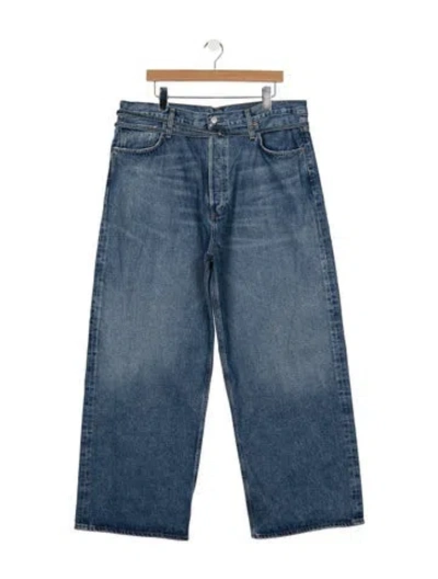Pre-owned Agolde High-rise Wide Leg Jeans In Blue