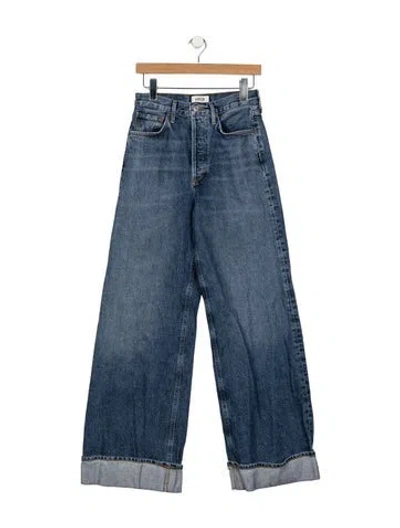 Pre-owned Agolde High-rise Wide Leg Jeans In Blue
