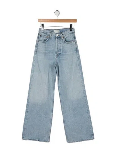 Pre-owned Agolde High-rise Wide Leg Jeans In Blue