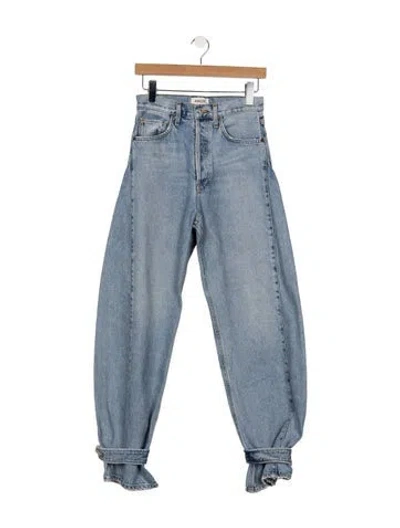 Pre-owned Agolde High-rise Wide Leg Jeans In Blue