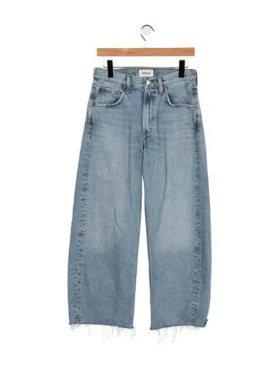Pre-owned Agolde High-rise Wide Leg Jeans In Blue