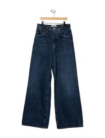 Pre-owned Agolde High-rise Wide Leg Jeans In Blue