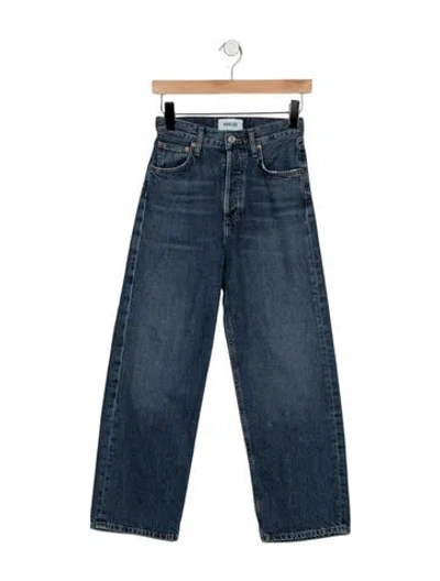 Pre-owned Agolde High-rise Wide Leg Jeans In Blue