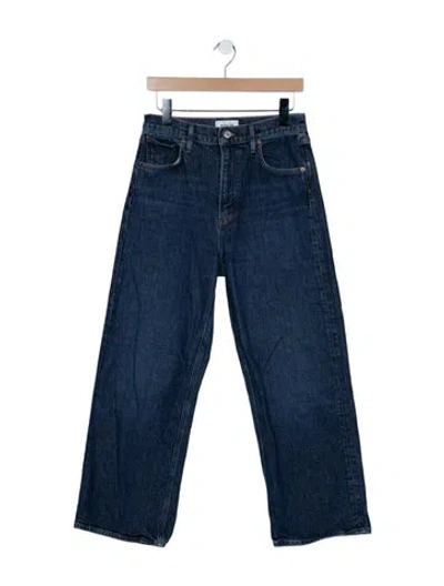 Pre-owned Agolde High-rise Wide Leg Jeans In Blue