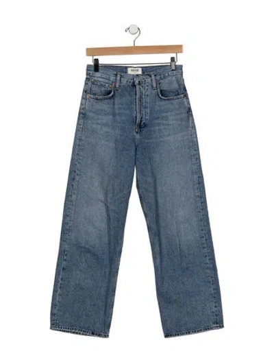 Pre-owned Agolde High-rise Wide Leg Jeans In Blue