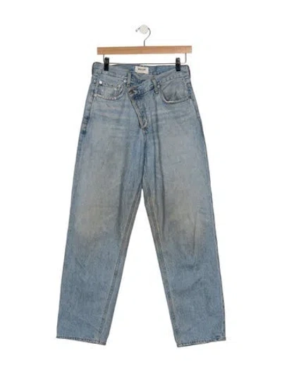Pre-owned Agolde High-rise Wide Leg Jeans In Blue