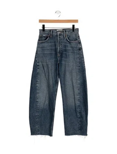 Pre-owned Agolde High-rise Wide Leg Jeans In Blue