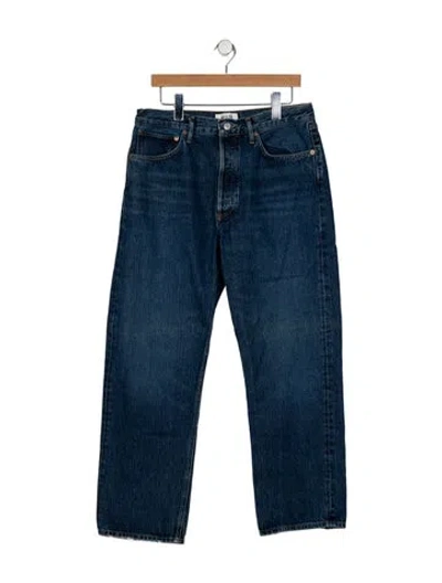 Pre-owned Agolde High-rise Wide Leg Jeans In Blue