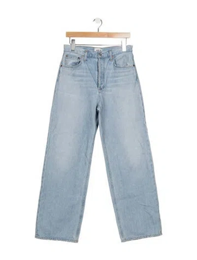 Pre-owned Agolde High-rise Wide Leg Jeans In Blue