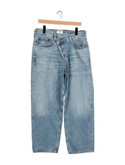 Pre-owned Agolde High-rise Wide Leg Jeans In Blue