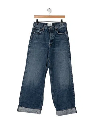 Pre-owned Agolde High-rise Wide Leg Jeans In Blue