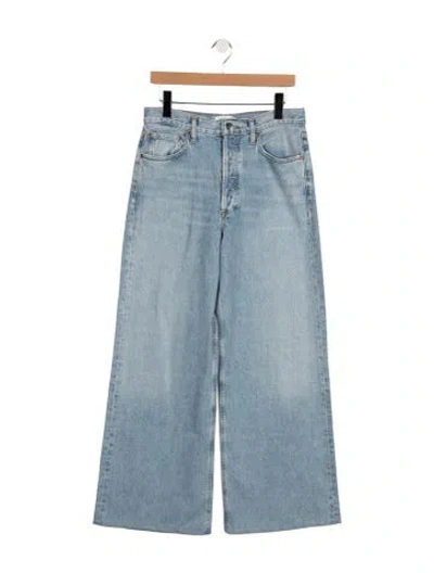 Pre-owned Agolde High-rise Wide Leg Jeans In Blue
