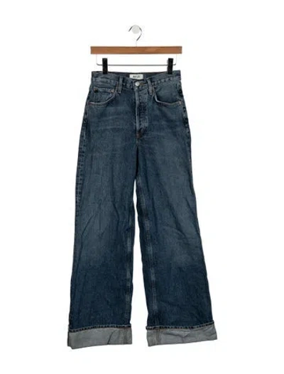 Pre-owned Agolde High-rise Wide Leg Jeans In Blue