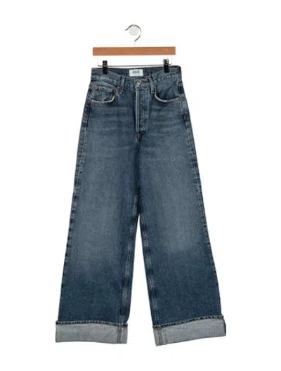 Pre-owned Agolde High-rise Wide Leg Jeans In Blue