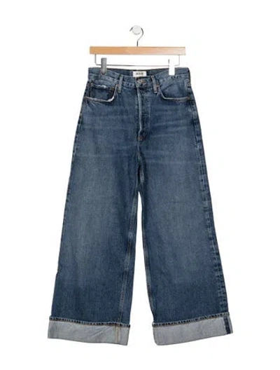 Pre-owned Agolde High-rise Wide Leg Jeans In Blue
