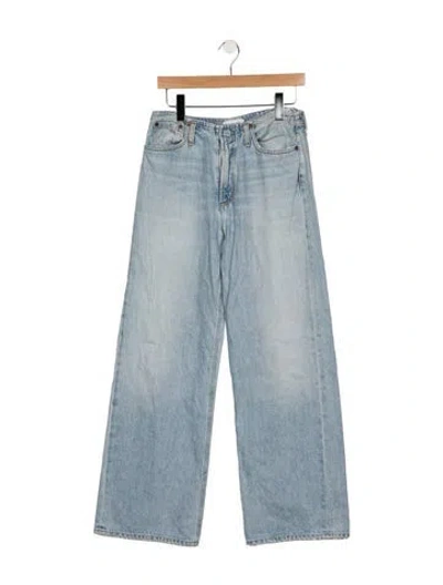 Pre-owned Agolde High-rise Wide Leg Jeans In Blue