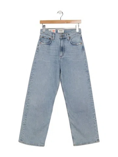 Pre-owned Agolde High-rise Wide Leg Jeans In Blue