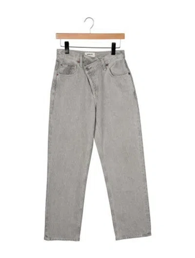 Pre-owned Agolde High-rise Wide Leg Jeans In Gray