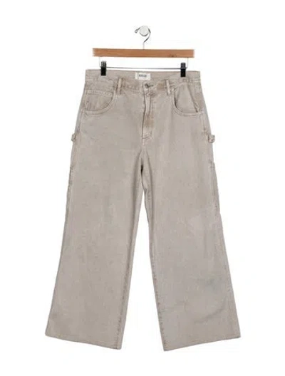 Pre-owned Agolde High-rise Wide Leg Jeans In Gray