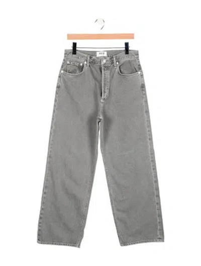 Pre-owned Agolde High-rise Wide Leg Jeans In Gray