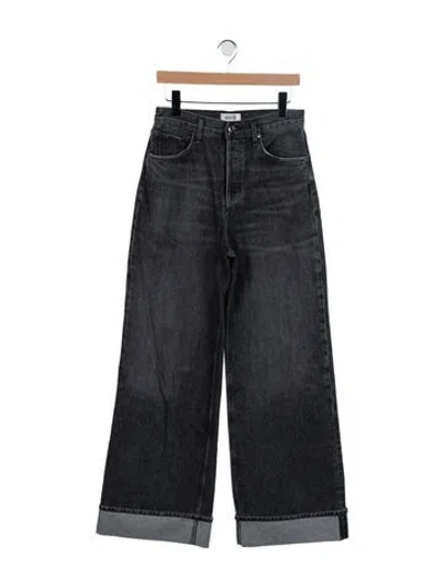 Pre-owned Agolde High-rise Wide Leg Jeans In Gray