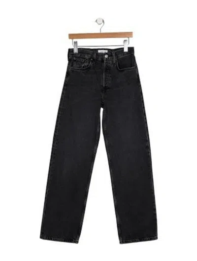 Pre-owned Agolde High-rise Wide Leg Jeans In Gray