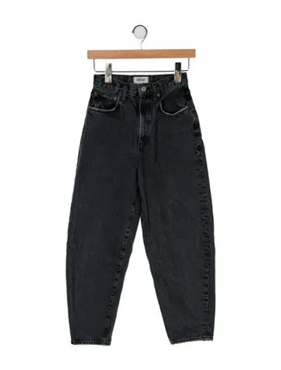 Pre-owned Agolde High-rise Wide Leg Jeans In Gray