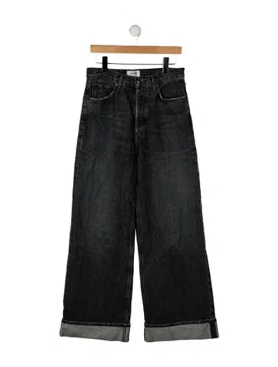 Pre-owned Agolde High-rise Wide Leg Jeans In Gray