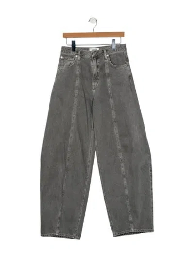 Pre-owned Agolde High-rise Wide Leg Jeans In Gray