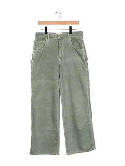 Pre-owned Agolde High-rise Wide Leg Jeans In Green