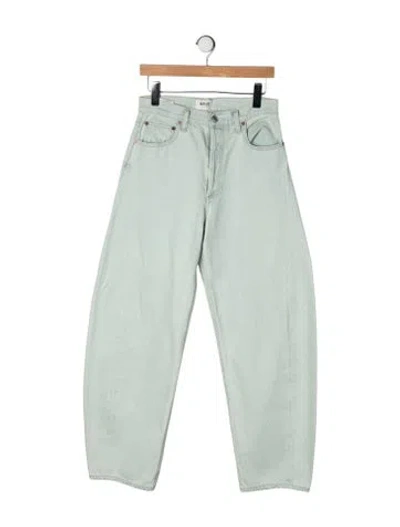 Pre-owned Agolde High-rise Wide Leg Jeans In Green