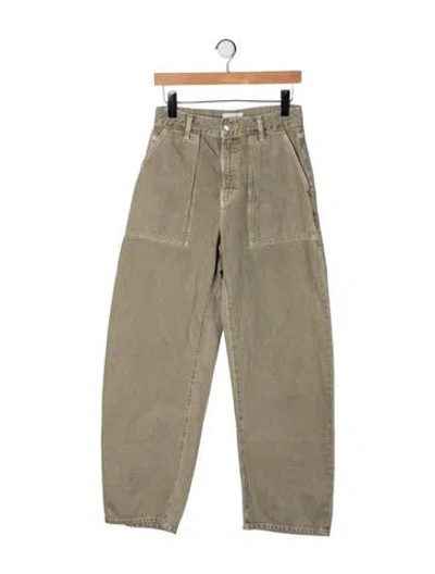 Pre-owned Agolde High-rise Wide Leg Jeans In Green