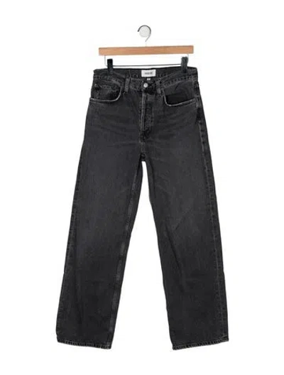 Pre-owned Agolde High-rise Wide Leg Jeans In Grey