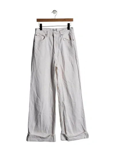 Pre-owned Agolde High-rise Wide Leg Jeans In Grey