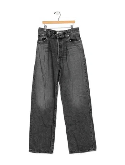 Pre-owned Agolde High-rise Wide Leg Jeans In Grey