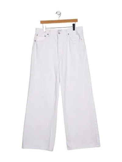 Pre-owned Agolde High-rise Wide Leg Jeans In Neutral
