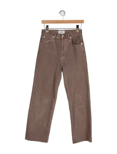 Pre-owned Agolde High-rise Wide Leg Jeans In Neutral