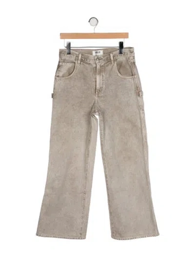 Pre-owned Agolde High-rise Wide Leg Jeans In Neutral