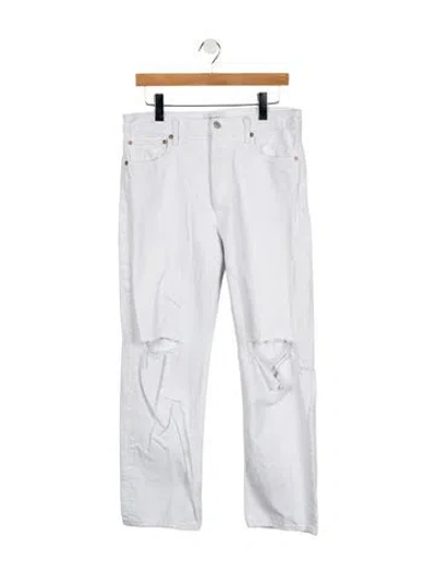 Pre-owned Agolde High-rise Wide Leg Jeans In White