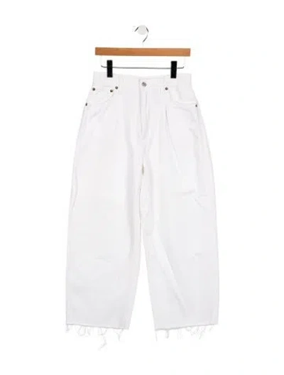 Pre-owned Agolde High-rise Wide Leg Jeans In White