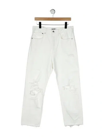 Pre-owned Agolde High-rise Wide Leg Jeans In White