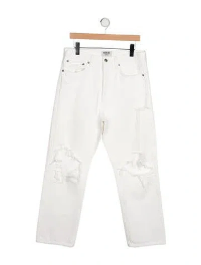 Pre-owned Agolde High-rise Wide Leg Jeans In White
