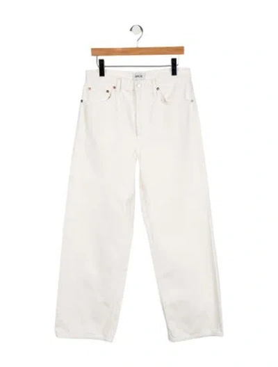 Pre-owned Agolde High-rise Wide Leg Jeans In White