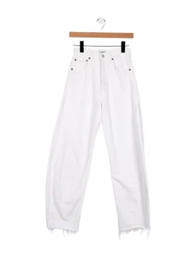 Pre-owned Agolde High-rise Wide Leg Jeans In White